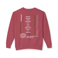 Drink Around the World Tour Unisex Lightweight Comfort Colors Crewneck Sweatshirt