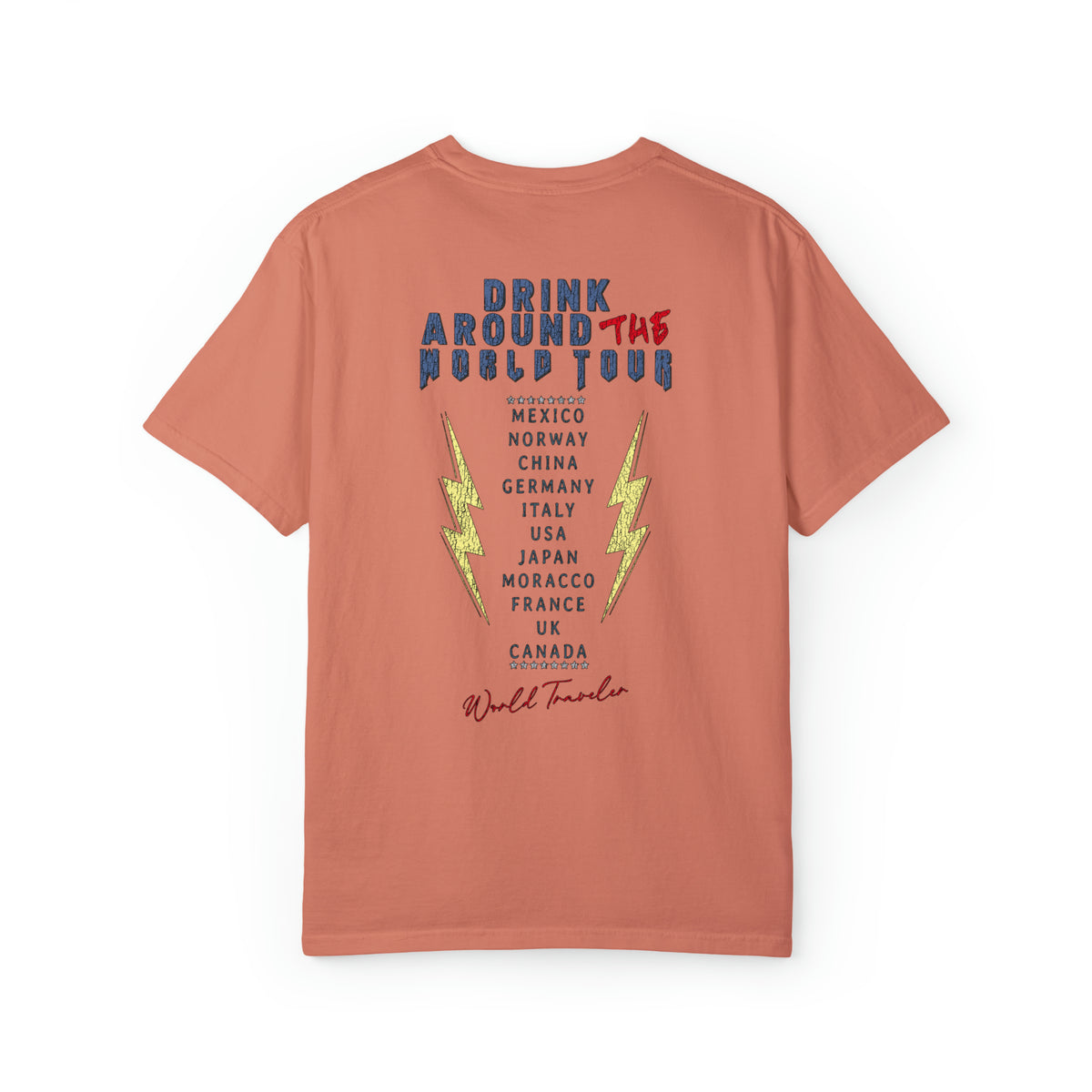 Drink Around The World Tour Comfort Colors Unisex Garment-Dyed T-shirt
