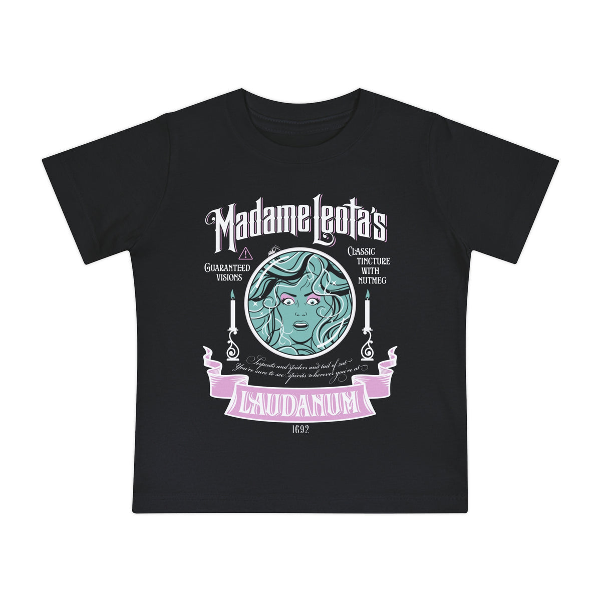 Madame Leota’s Laudanum Teal Bella Canvas Baby Short Sleeve T-Shirt