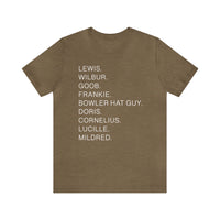 Meet The Robinson’s Character Names Bella Canvas Unisex Jersey Short Sleeve Tee