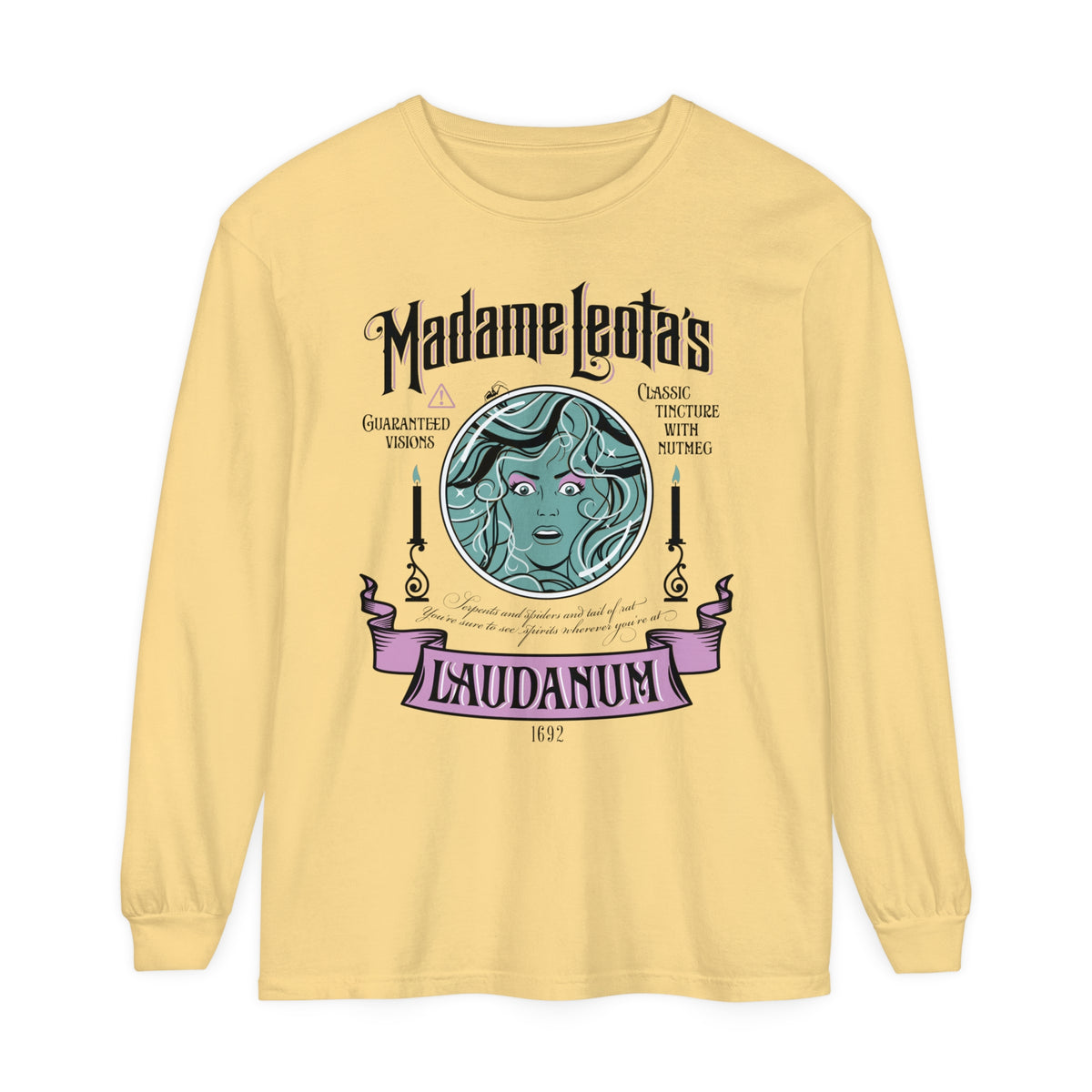 Madame Leota’s Laudanum Teal Comfort Colors Unisex Garment-dyed Long Sleeve T-Shirt