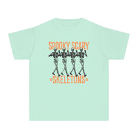 Spooky Scary Skeleton Comfort Colors Youth Midweight Tee