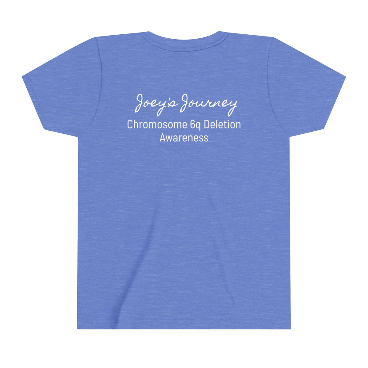 Joey's Journey Chromosome 6q Deletion Awareness Bella Canvas Youth Short Sleeve Tee