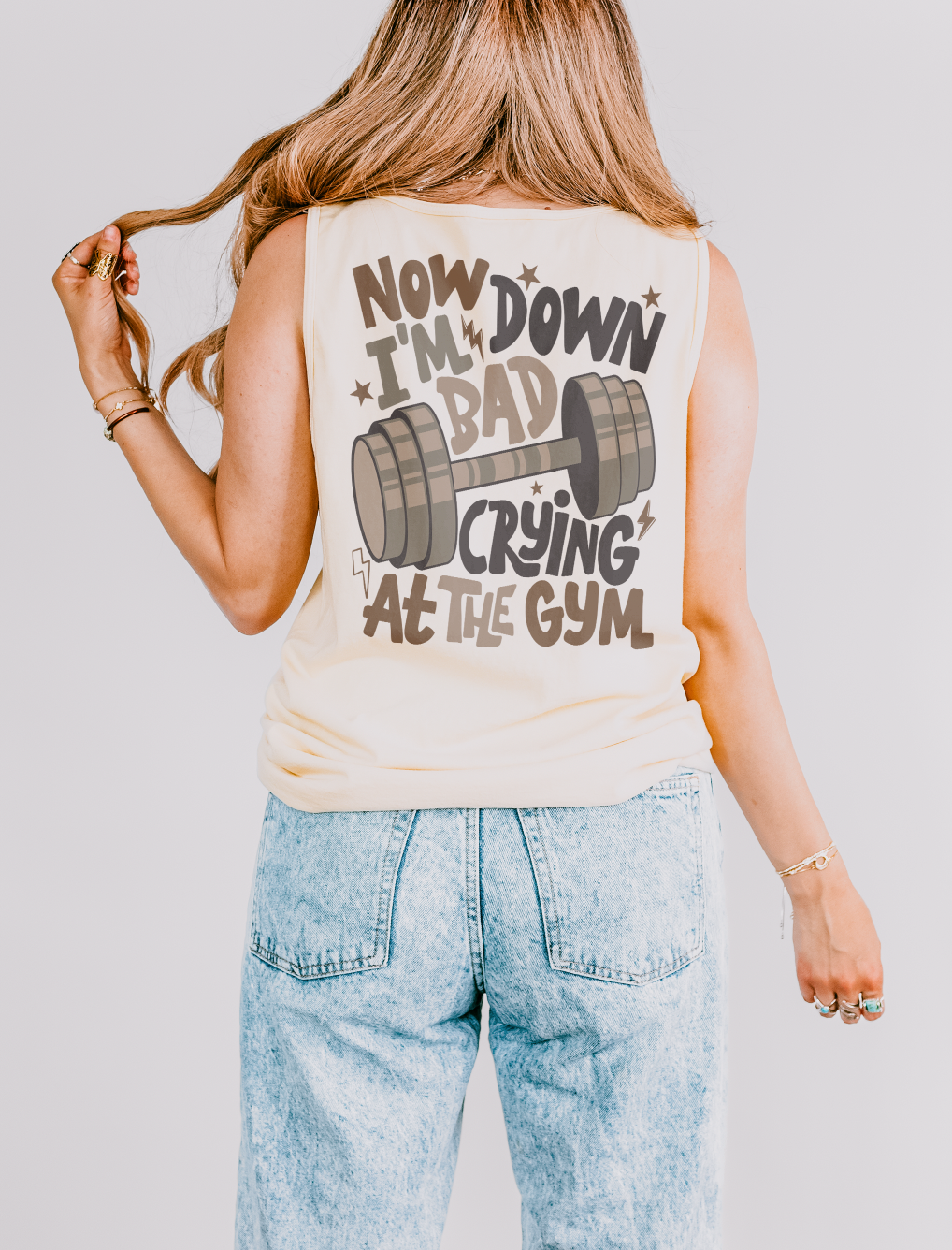 Down Bad Crying at the Gym Unisex Comfort Colors Garment-Dyed Tank Top