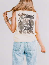 Down Bad Crying at the Gym Unisex Comfort Colors Garment-Dyed Tank Top