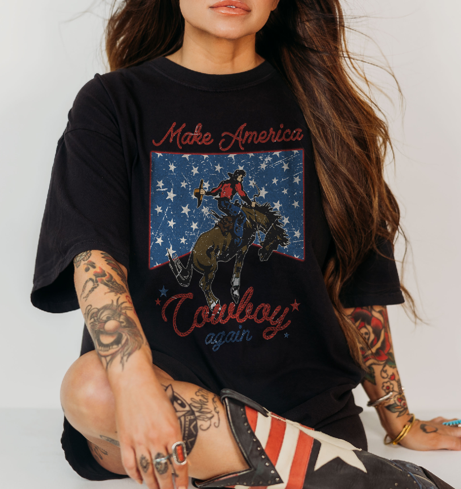 Make America Cowboy Again Comfort Colors Unisex Garment-Dyed T-shirt