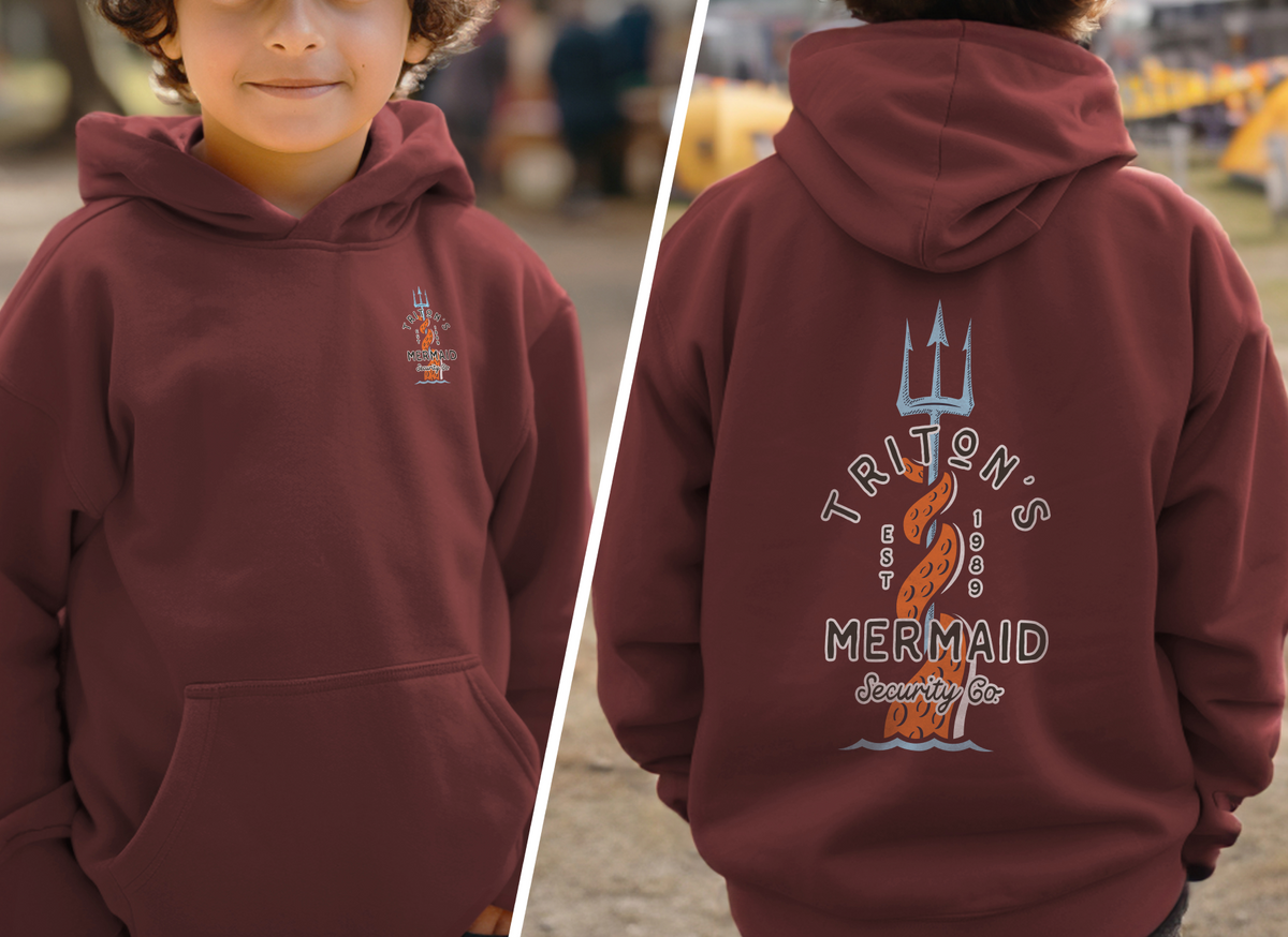 Triton's Mermaid Security Gildan Youth Heavy Blend Hooded Sweatshirt