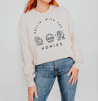 Rollin’ With The Homies Comfort Colors Unisex Garment-dyed Long Sleeve T-Shirt