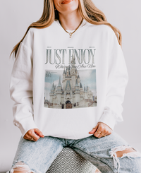 Just Enjoy Where You Are Now Unisex Lightweight Comfort Colors Crewneck Sweatshirt