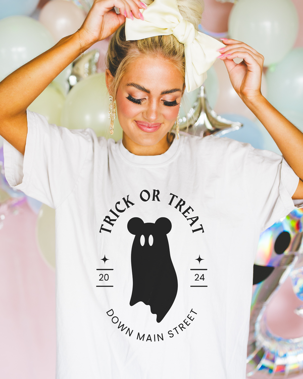 Trick or Treat Down Main Street Comfort Colors Unisex Garment-Dyed T-shirt