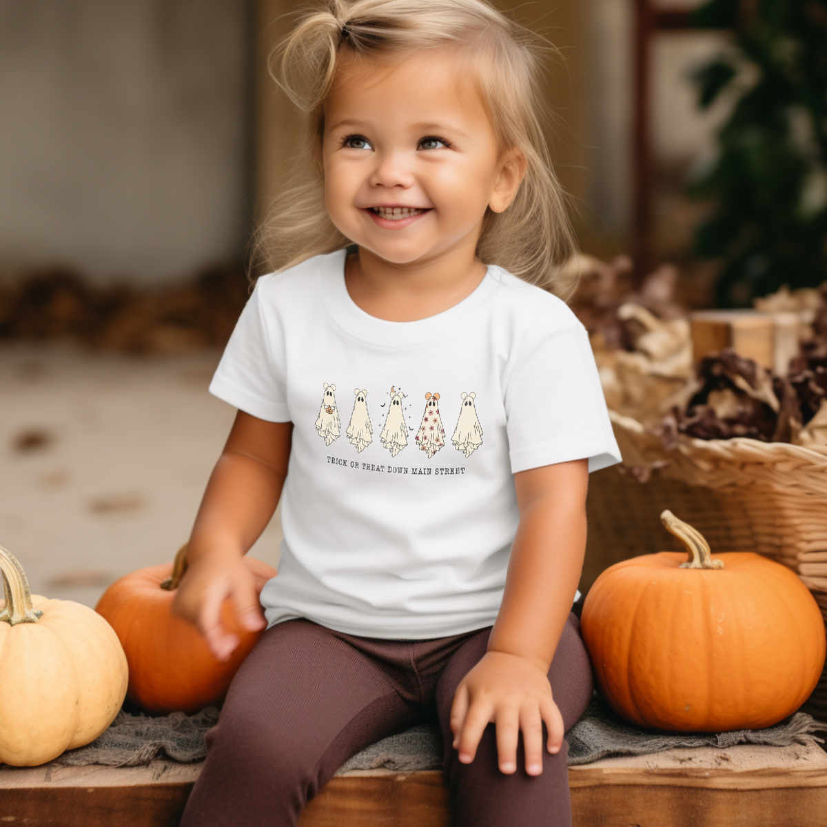 Trick or Treat Down Main Street Baby Short Sleeve T-Shirt