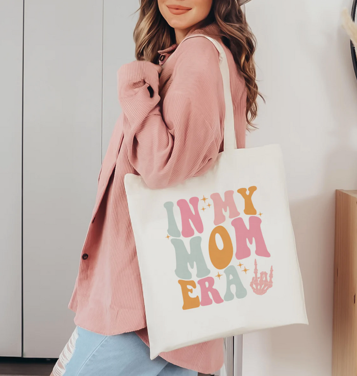 In My Mom Era Cotton Canvas Tote Bag