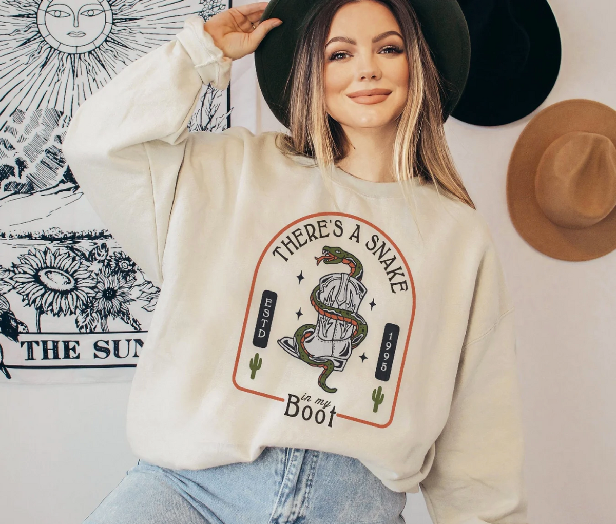 There's A Snake In My Boot Gildan Unisex Heavy Blend™ Crewneck Sweatshirt