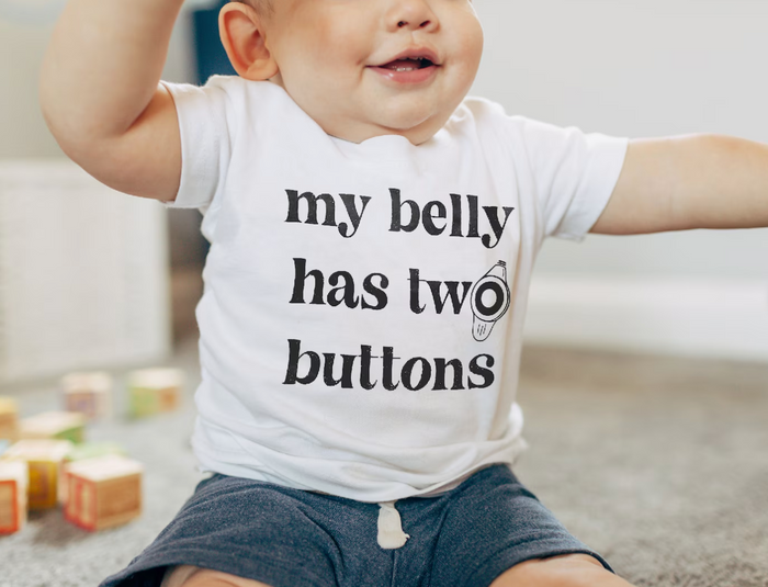 My Belly Has Two Buttons Bella Canvas Baby Short Sleeve T-Shirt