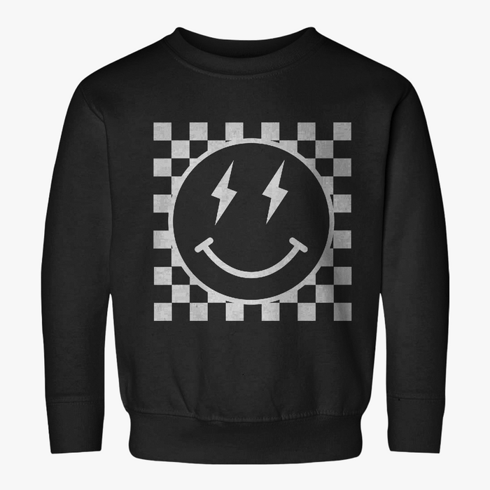 Retro Checker Smile Rabbit Skins Toddler Sweatshirt
