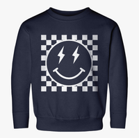 Retro Checker Smile Rabbit Skins Toddler Sweatshirt