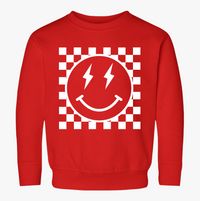 Retro Checker Smile Rabbit Skins Toddler Sweatshirt