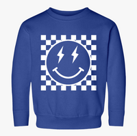 Retro Checker Smile Rabbit Skins Toddler Sweatshirt