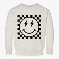 Retro Checker Smile Rabbit Skins Toddler Sweatshirt
