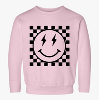 Retro Checker Smile Rabbit Skins Toddler Sweatshirt