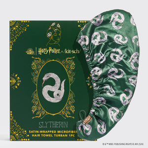 Harry Potter X Kitsch Satin-Wrapped Hair Towel - Slytherin