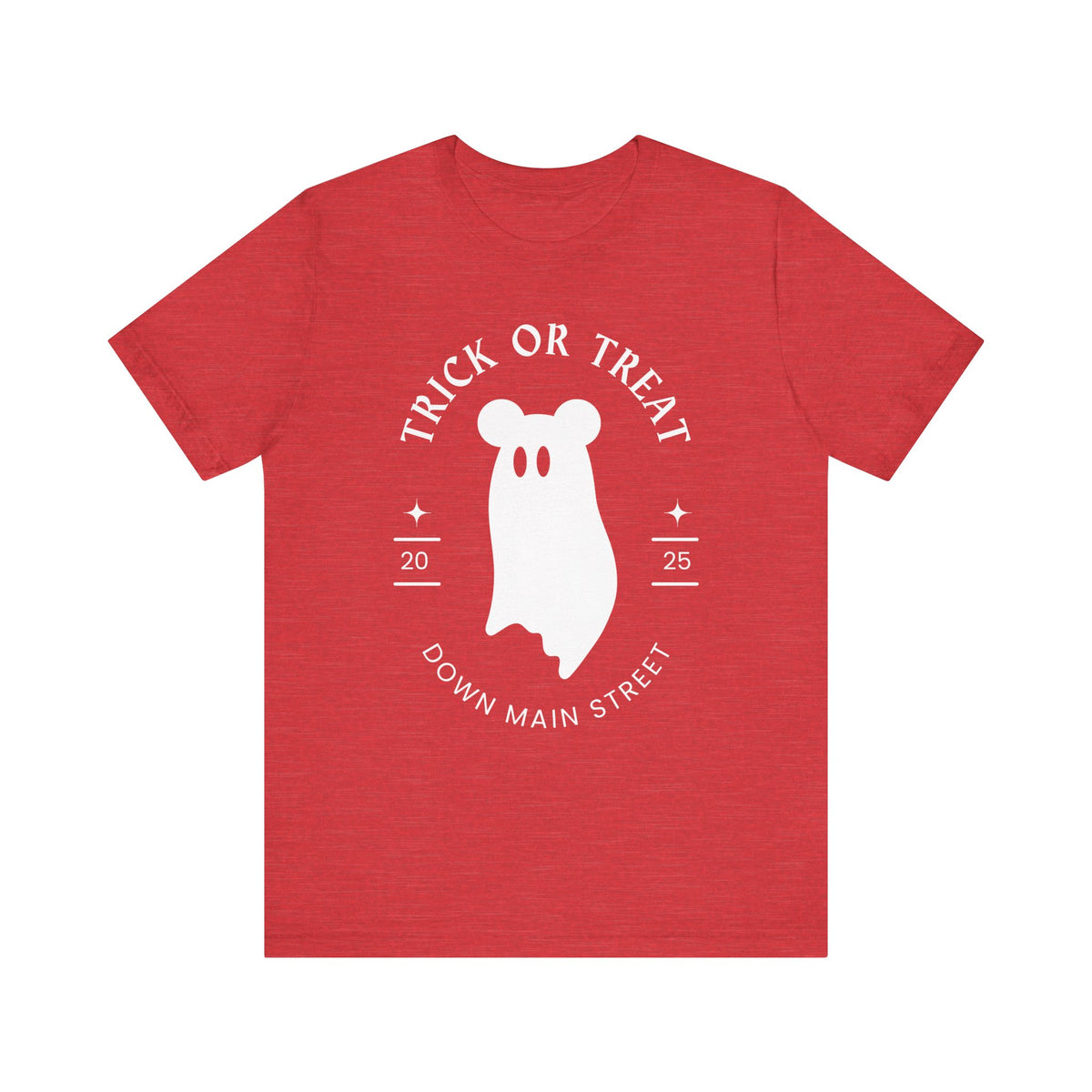 Trick or Treat Down Main Street Unisex Jersey Short Sleeve Tee