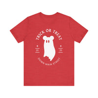 Trick or Treat Down Main Street Unisex Jersey Short Sleeve Tee
