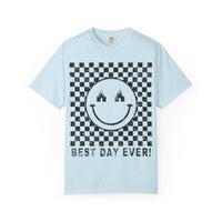 Retro Checkered Best Day Ever Comfort Colors Unisex Garment-Dyed T-shirt