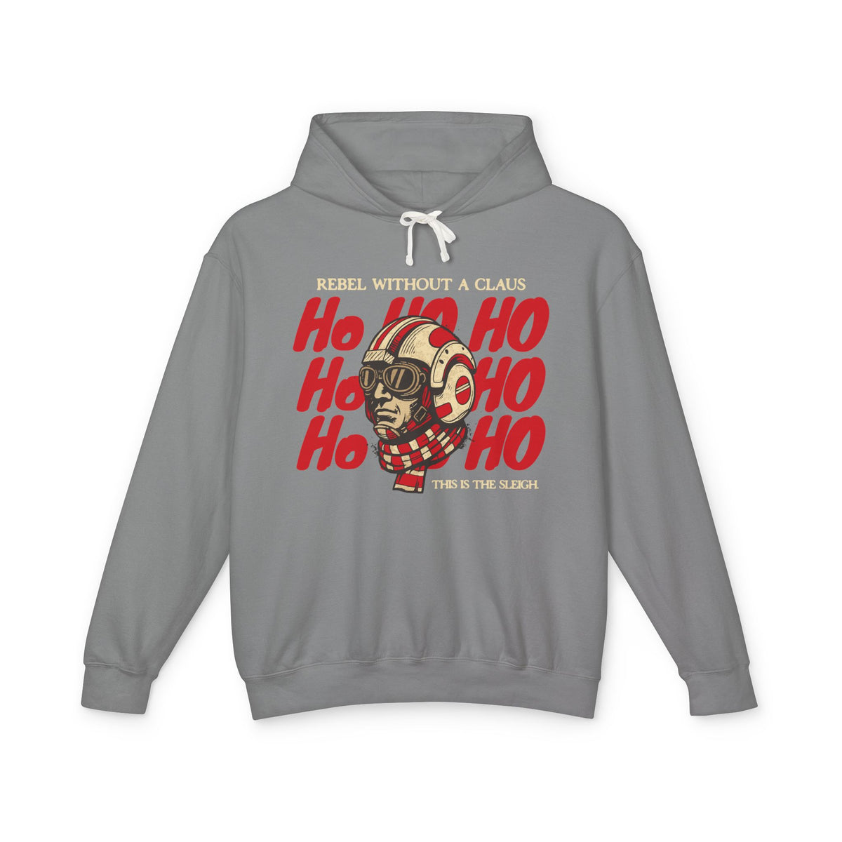 Rebel Without a Claus Comfort Colors Unisex Lightweight Hooded Sweatshirt
