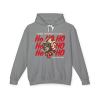 Rebel Without a Claus Comfort Colors Unisex Lightweight Hooded Sweatshirt