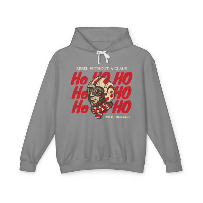 Rebel Without a Claus Comfort Colors Unisex Lightweight Hooded Sweatshirt