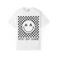 Retro Checkered Best Day Ever Comfort Colors Unisex Garment-Dyed T-shirt