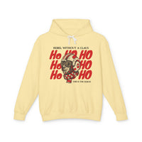 Rebel Without a Claus Comfort Colors Unisex Lightweight Hooded Sweatshirt