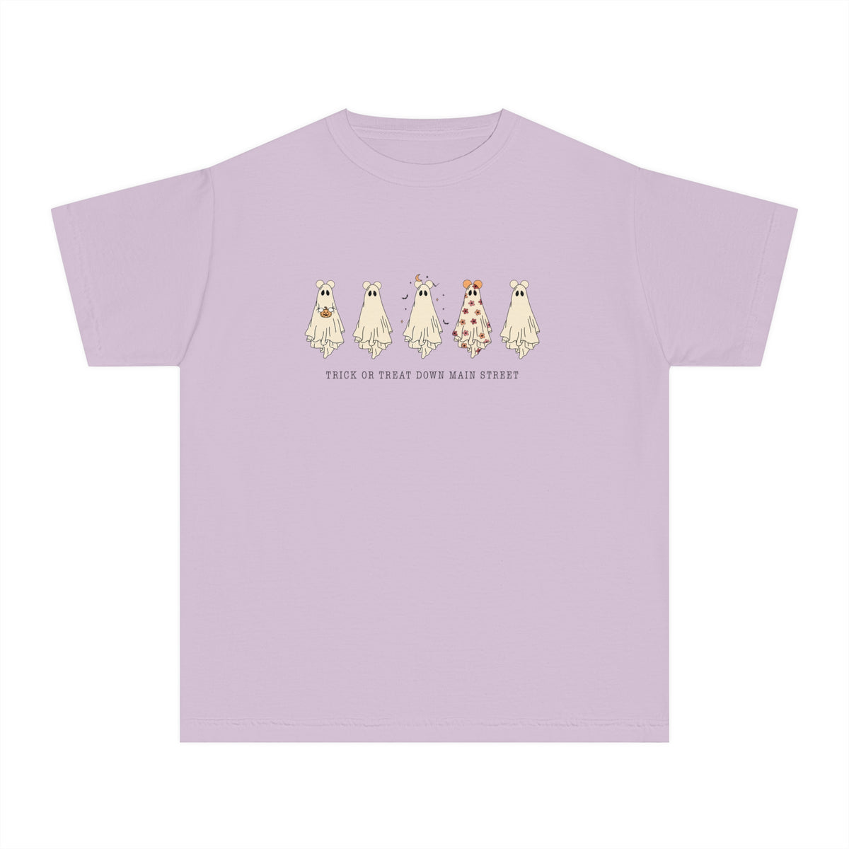 Trick or Treat Down Main Street Comfort Colors Youth Midweight Tee