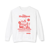 The Happiest Place on Earth Unisex Lightweight Comfort Colors Crewneck Sweatshirt