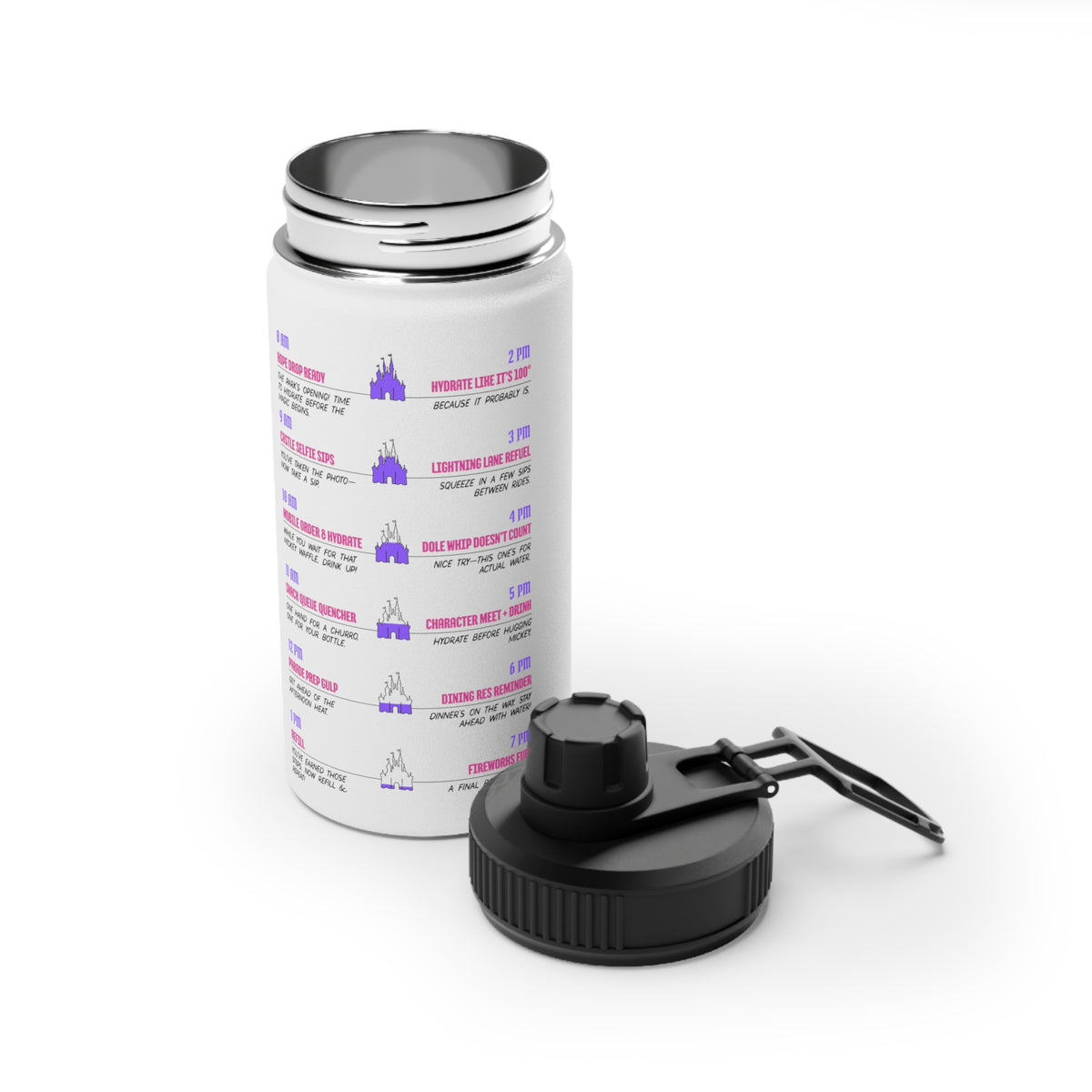Park Day Hydration Tracker Stainless Steel Water Bottle with Sports Lid