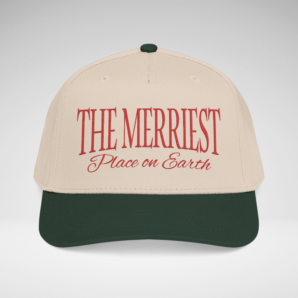 The Merriest Place on Earth Embroidered Christmas Hat