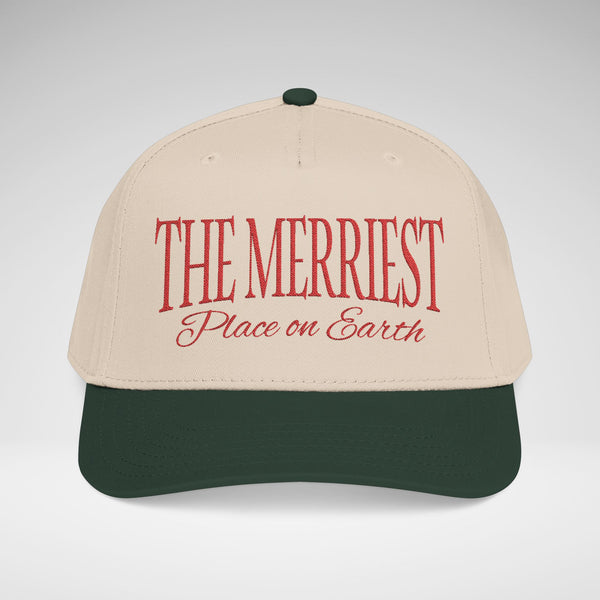 The Merriest Place on Earth Embroidered Christmas Hat