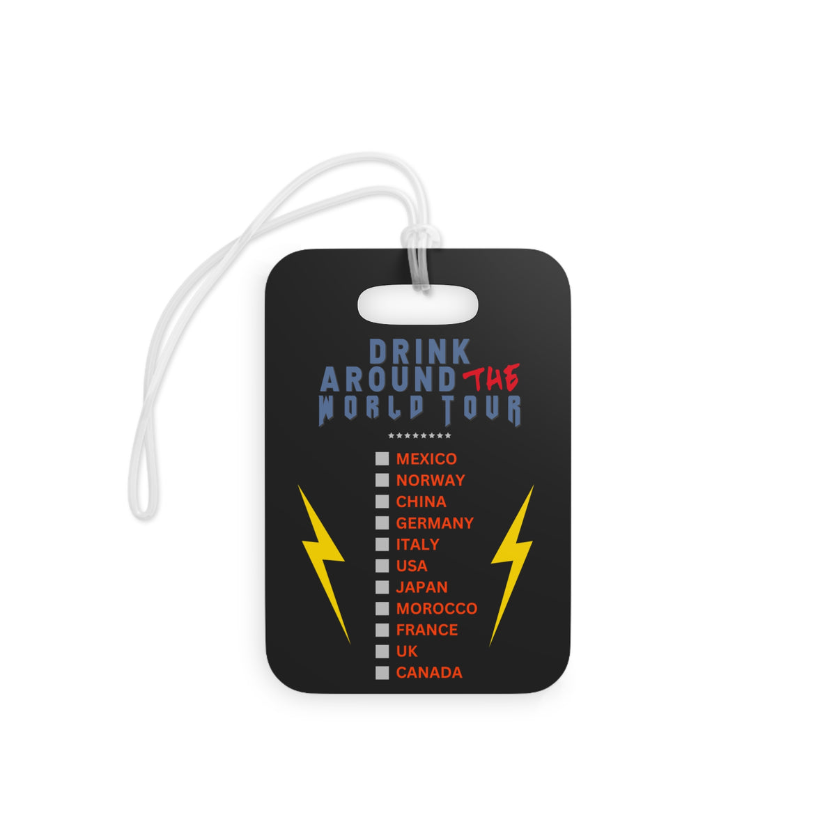 Drink Around the World Tour Passport Tag