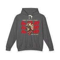 Rebel Without a Claus Comfort Colors Unisex Lightweight Hooded Sweatshirt