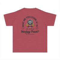 What Are You Lookin' At Ya' Hockey Puck Comfort Colors Youth Midweight Tee