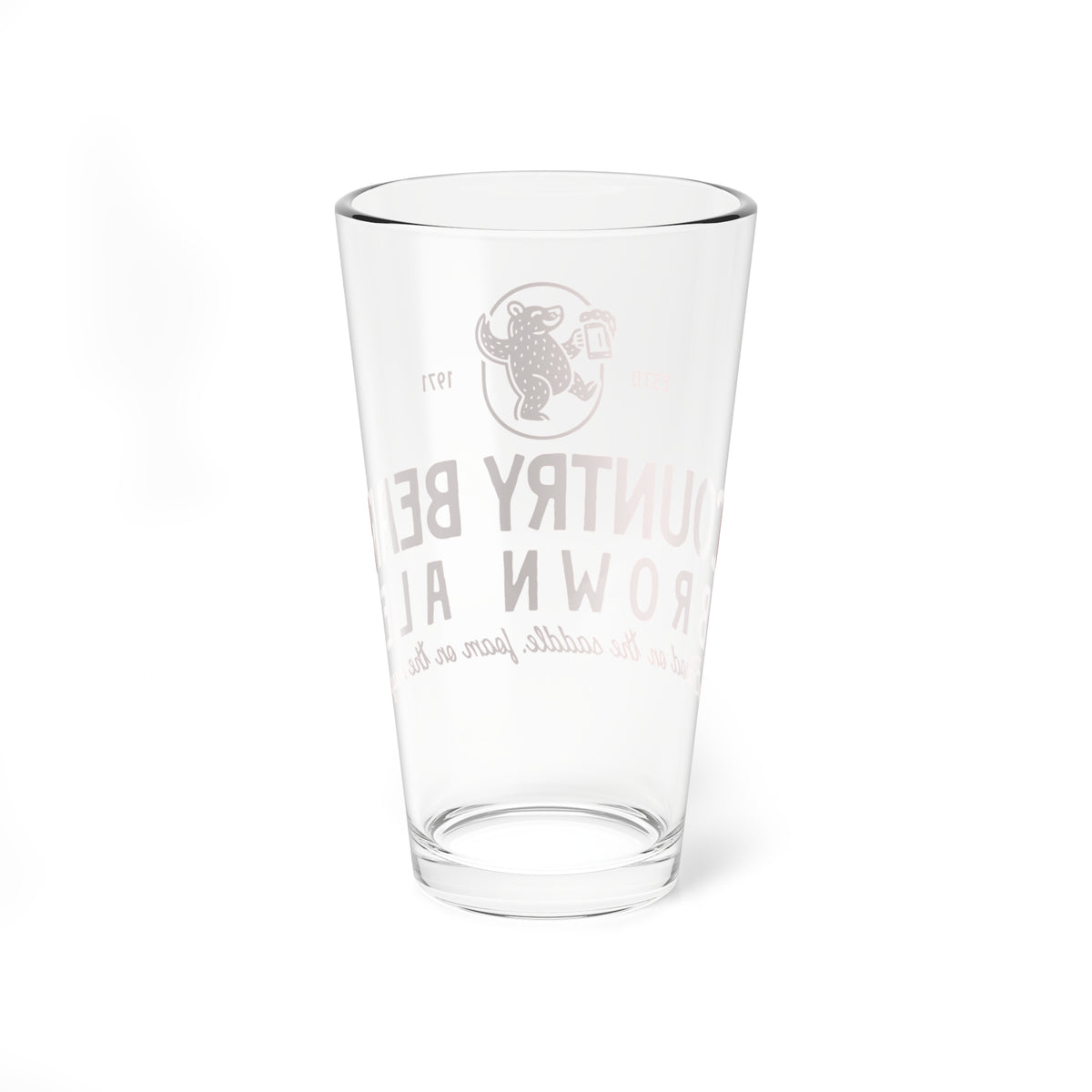 Country Bear Brown Ale Glass 16oz