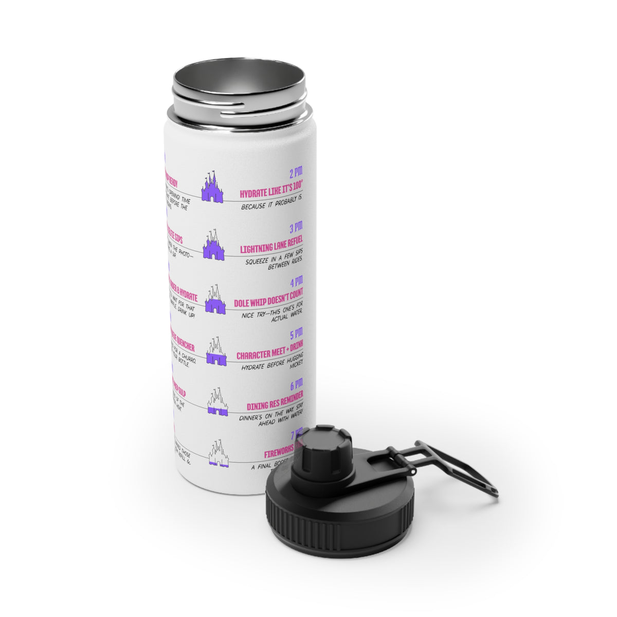 Park Day Hydration Tracker Stainless Steel Water Bottle with Sports Lid