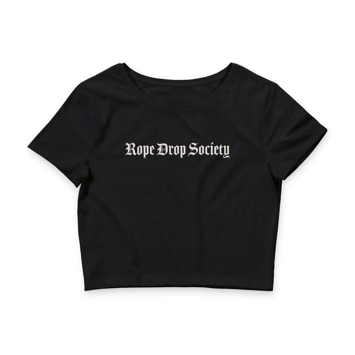 Rope Drop Society Crop Tee — Vintage Disney Park Vibes, Women’s Short Sleeve Top