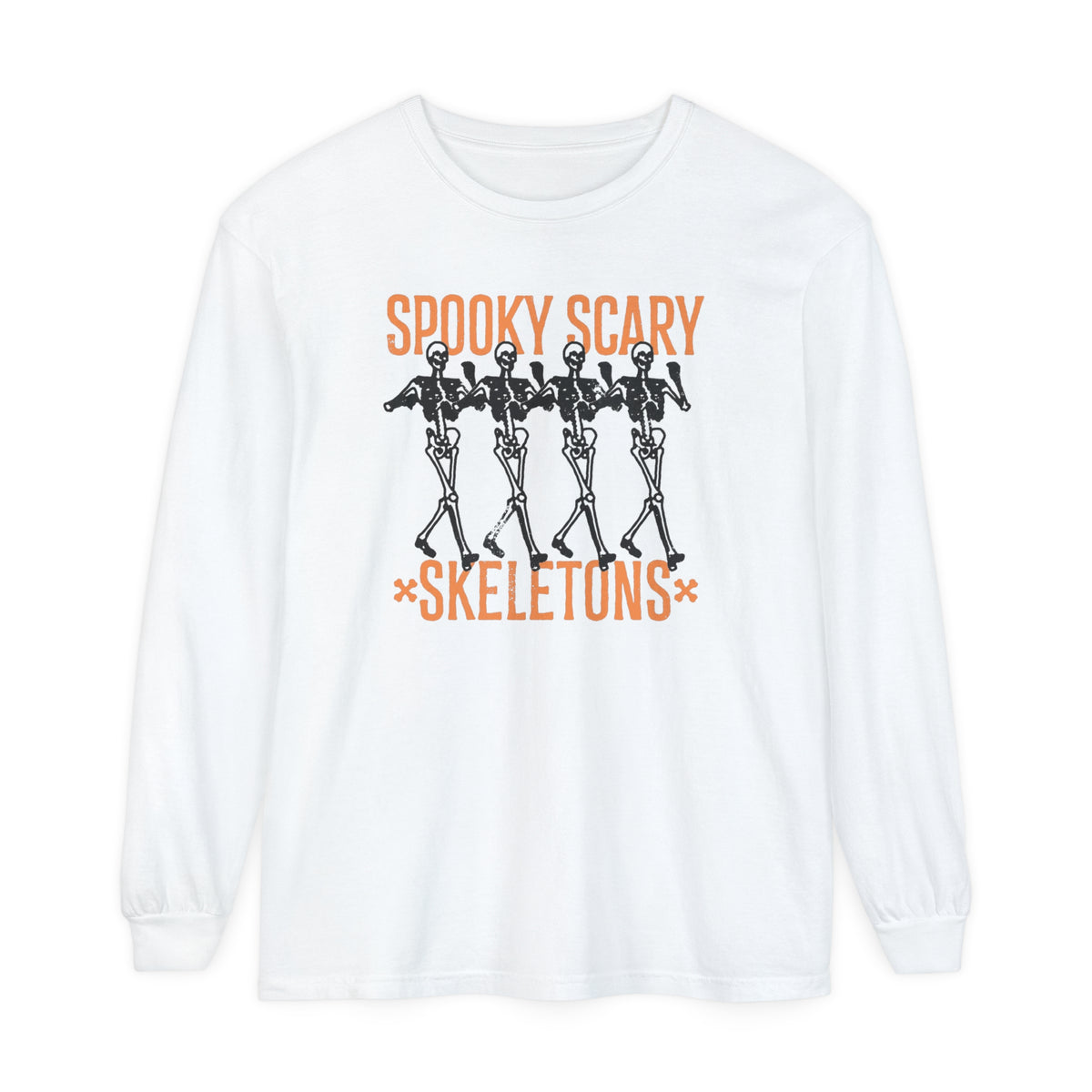 Spooky Scary Skeletons Comfort Colors Unisex Garment-dyed Long Sleeve T-Shirt