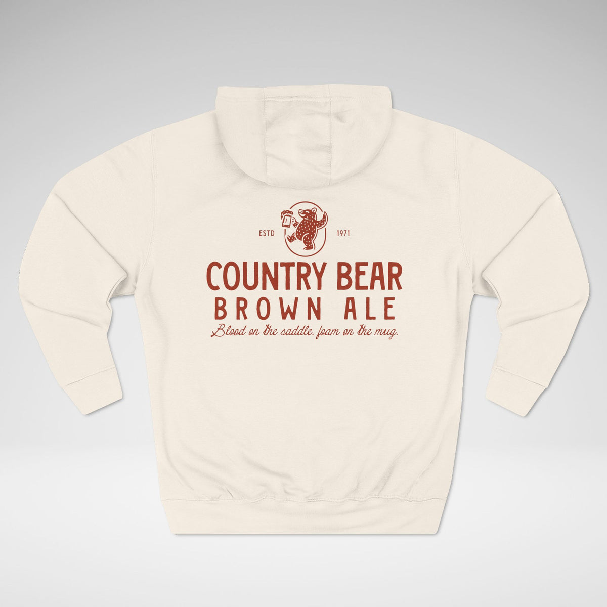 Country Bear Brown Ale Lane Seven Fleece Hoodie