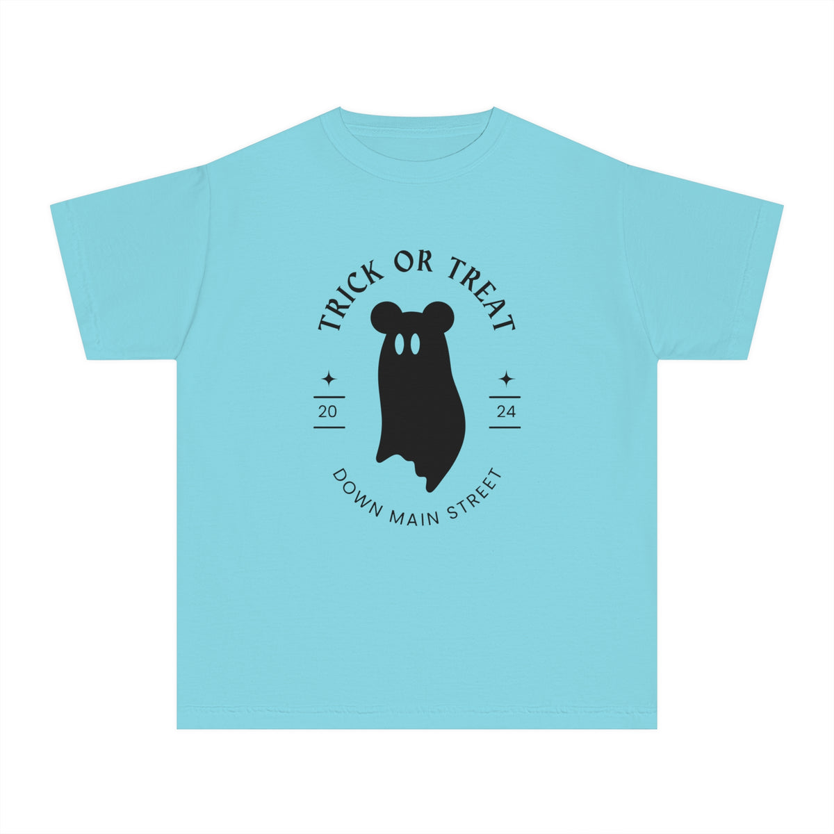 Trick or Treat Down Main Street Comfort Colors Youth Midweight Tee