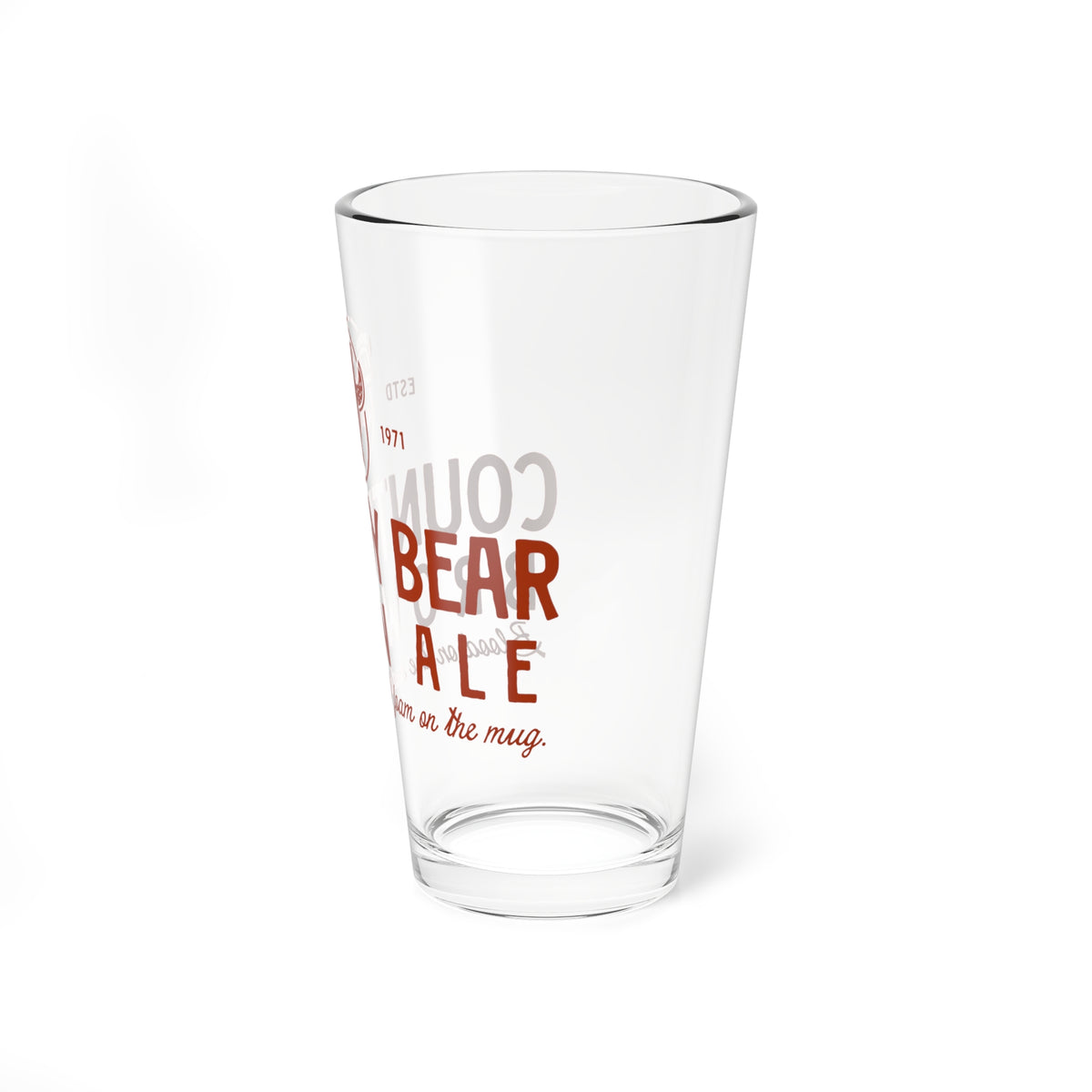 Country Bear Brown Ale Glass 16oz