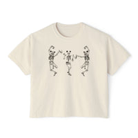 Dancing Skeletons with Ears Comfort Colors Women's Boxy Tee
