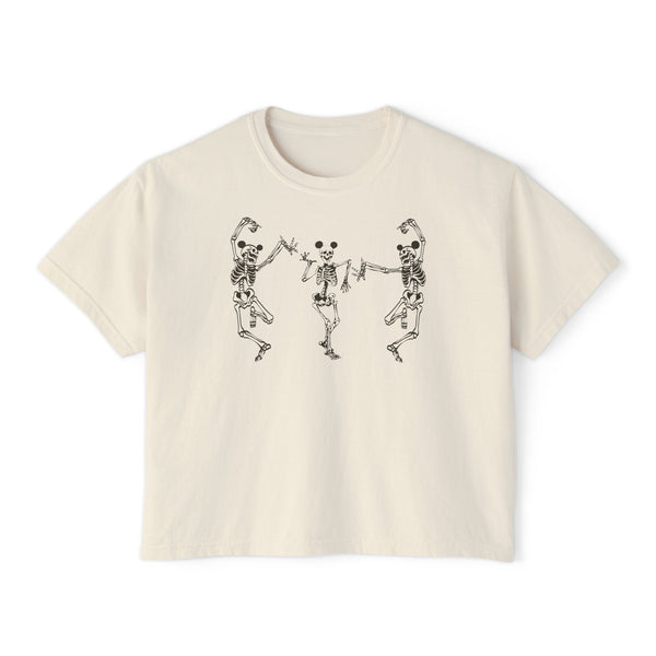 Dancing Skeletons with Ears Comfort Colors Women's Boxy Tee